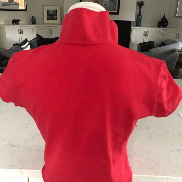 Calvin Klein Casual Cap Sleeve V Neck Cotton w Spandex Polo Shirt Coral Sz M - Picture 6 of 15